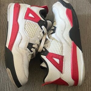 Jordan Kids White and Red Sneakers